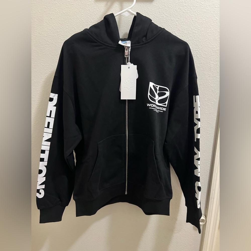 Another beautiful hoodie by snow day, black and white new with tags size medium